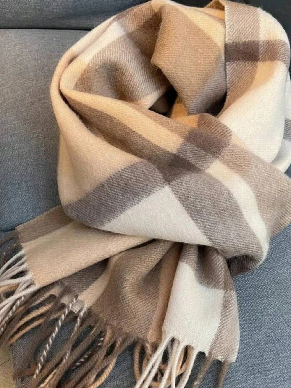 100% Wool Plaid Scarf For Women, High-Quality Shawl, 2026 New Design, Winter